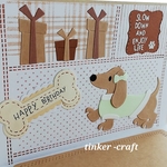 誕生日カード ・骨サンドケーキダックスちゃん