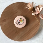 ＼全て一点もの送料無料／お花でおめかし♬ひつじの缶バッチ