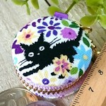 にゃカロン＊マカロンコインケース＊お花畑＊紫