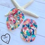 Colorful marbleチェーン ピアス