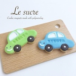 【L様オーダー品】名前入り☆車のクッキーマグネット2枚♪