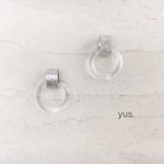 再販☆涼しげクリアフープ×シルバー☆ピアス/イヤリング