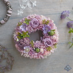 Petite Couronne＜ Lime purple＞＊幸せ舞い込むミニリース ＊プリザーブドフラワー＊花＊ギフト＊記念日＊結婚祝い＊新築祝い
