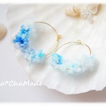 海色の泡（あぶく） の　毛糸　イヤリング or　ピアス