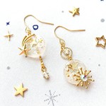 Milky Star＊アシンメトリー ピアス・イヤリング・ノンホール