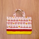 【完成品】さくらんぼ🍒×黄色×赤レース レッスンバッグ