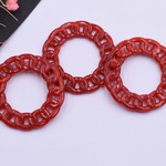 送料無料20個アクリルパーツ チェーンリング 35mm ダークレッド as443
