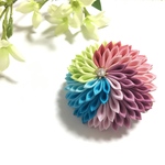 《Ｇ》カラフルグラデお花の髪飾り★つまみ細工☆着物☆浴衣☆七五三☆成人式☆卒業式