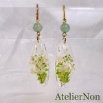 #381フラワーピアス・イヤリング_グリーン