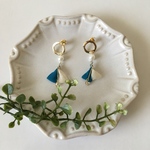 オーガンジーリボン・蕾み ピアス