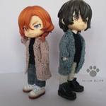 ロングカーディガン　13色フレンチリネン　オビツ11・ねんどろいどどーる共通サイズ