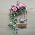 プリザーブドフラワー鳥かごワイヤー壁掛け＊薔薇＊Ｗelcome（17)