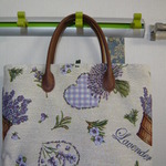 cy様オーダー品：フランス製ゴブラン生地　ハートラベンダーのトート