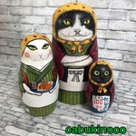 たいやき屋のネコリョーシカ 3個組