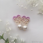 ビオラの耳飾り【パープル×ホワイト】