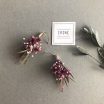 *Tabane-タバネ パープル*ボタニカルアクセサリー ドライフラワーピアス ユーカリ かすみ草 ドライフラワーピアス ウェディングアクセサリー カラフル 