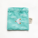 刺繍のしかくいポーチ：かもめ（BL）