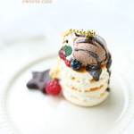 四段チョコパンケーキのボールチェーンチャーム(チョコアイス)