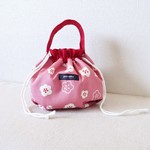 梅柄の巾着バッグ（ピンク）小