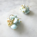 14kgf*Larimar gold accented pierced earring / earring