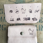 可愛い動物プリント選べる革の財布/Miru