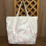【送料無料】*大きめ トートバッグ*エコバッグ*ピンク系・花柄*訳あり品* D *