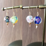トンボ玉　風鈴ピアス・イヤリング