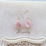 k18  ピンクシェルのフックピアス   Jojuly  marquise