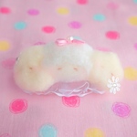 ふわふわひつじバレッタ(白ひつじ)