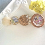 ラタンとお花のバレッタ