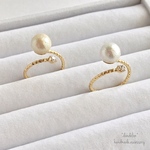 再13*選べる♡コットンパールビジューフォークリング