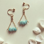 ターコイズ　ミニトライアングル　イヤリング/ピアス