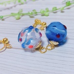 トリコロール レジン ヨーヨー ピアス イヤリング♪