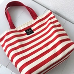 Red  and white strips ✳︎BIGなトートバッグ
