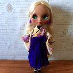 ブライス・リカちゃん 袴セット：黄色x紫