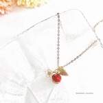 再販7✨りんご🍎と白い花🌼の、ネックレス
