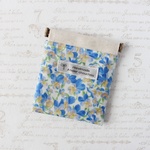 【受注制作】リバティ　ばねポーチ／携帯ごみ入れ【Somerset Viola　サマセット・ヴィオラ(ブルー)】