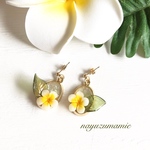 ∴Plumeria&Leaf∴レジンポストピアス【887】