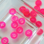 蛍光クリアボタンB　ピンク　11.5mmまたは15mm