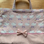 【mi様ご予約品】★レッスンバッグ＊スワンが可愛い☆ピーチ①②★