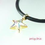 saly☆スワロフスキーお星さま☆シリコンヘアゴム