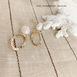 〜suave〜K14GF 淡水パール×ゴールドプレートピアス