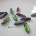 etched magic purple ダガー チェコビーズ 10個