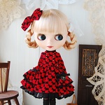 Blythe Outfit テリアのワンピースSET(Red)