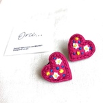 【pinoko様】ハート/サークル小花柄刺繍ピアス