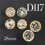 4個 大ぶり 金箔 シェル アクリル カボション