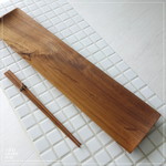 チーク材 長皿45cm 木皿 寿司皿 平皿 ロングプレート ウッドディッシュ お皿 和食器 ナチュラル 無垢 天然木 ウッドトレイ 手作り 銘木