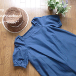 SALEl*(L)ネイビーブルーパフ半袖チュニック