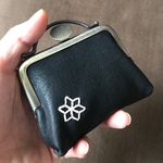 がま口小銭入れ  黒