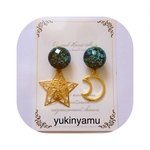 【送料無料】夜空と星と月 イヤリング/ピアス